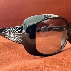 Chanel diamante black sunglasses with rhinestones (6026-B)